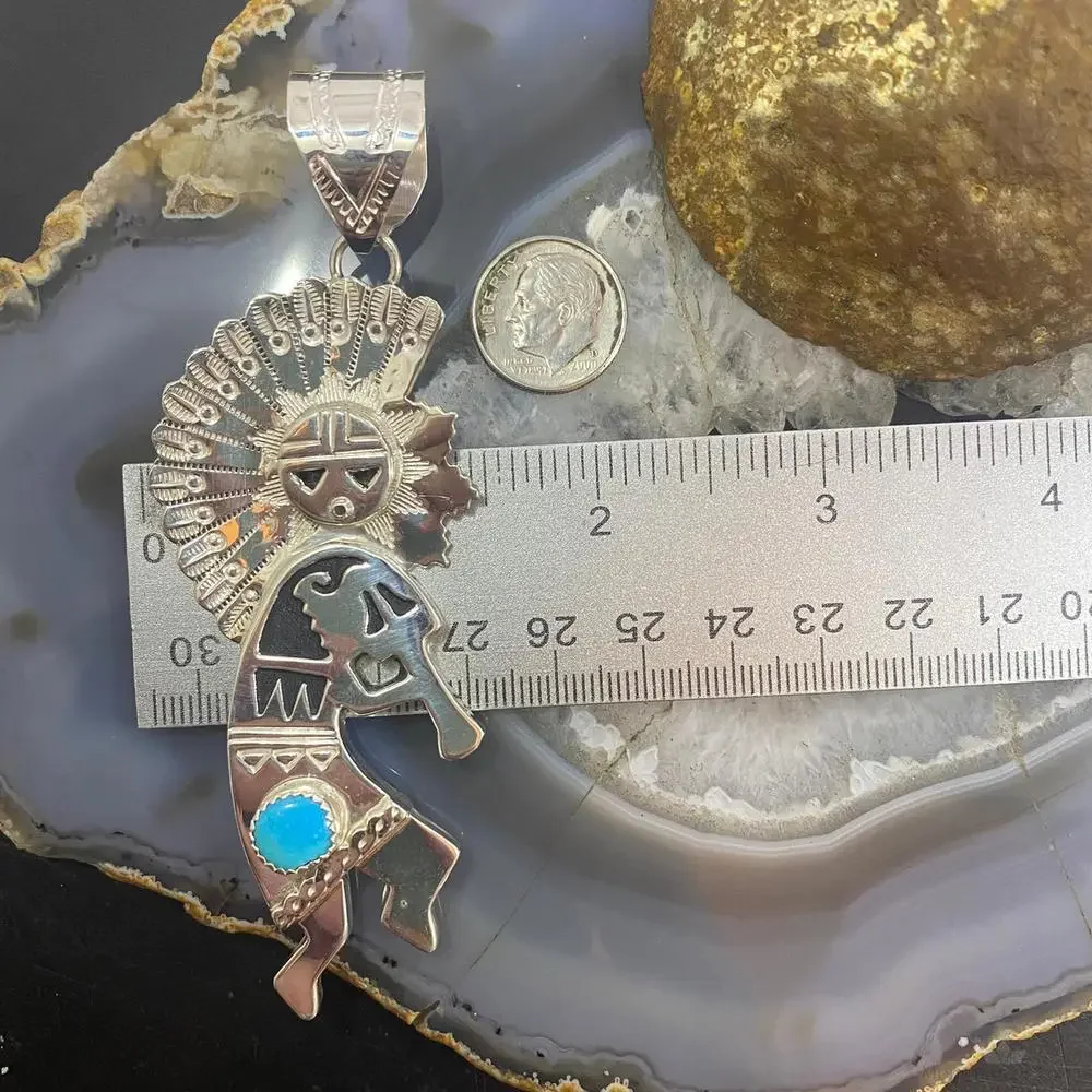 Alonzo Mariano Native American Sterling Kokopelli Kachina Dancer Pendant #2 - Picture 9 of 10